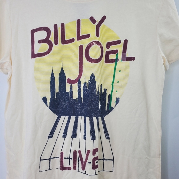 Billy Joel Live Graphic Band Tee Shirt Cream NEW - Picture 2 of 6